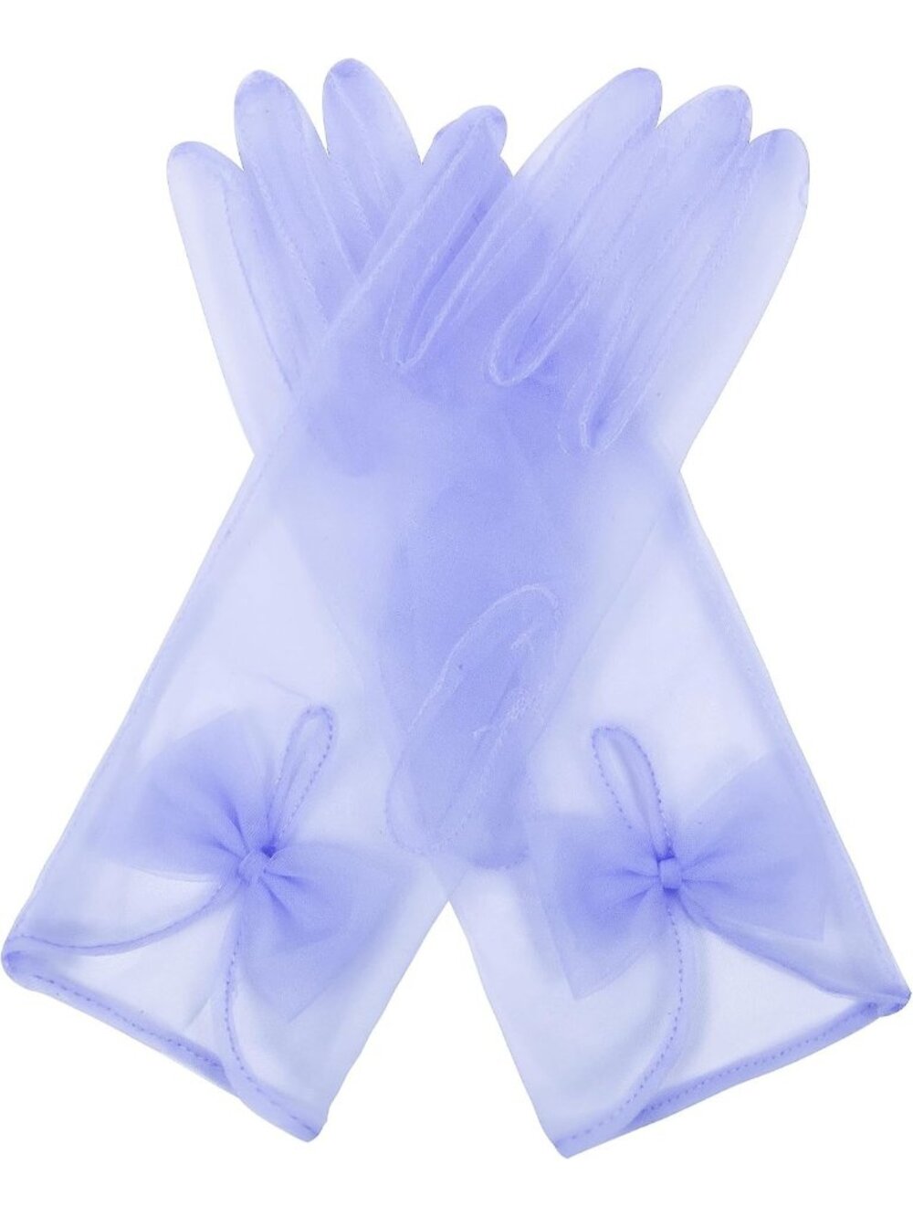 Women's Lavender Wrist Length Vintage Stretchy 1920s Flapper Tulle Mesh Gloves